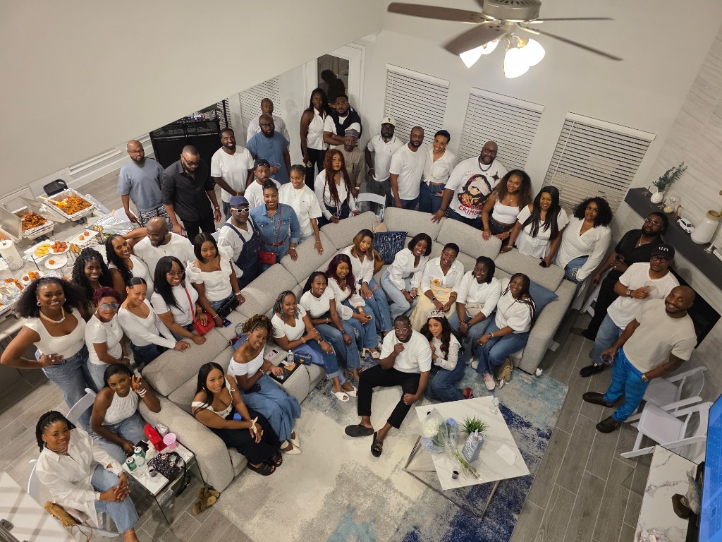 Overhead view of the full group