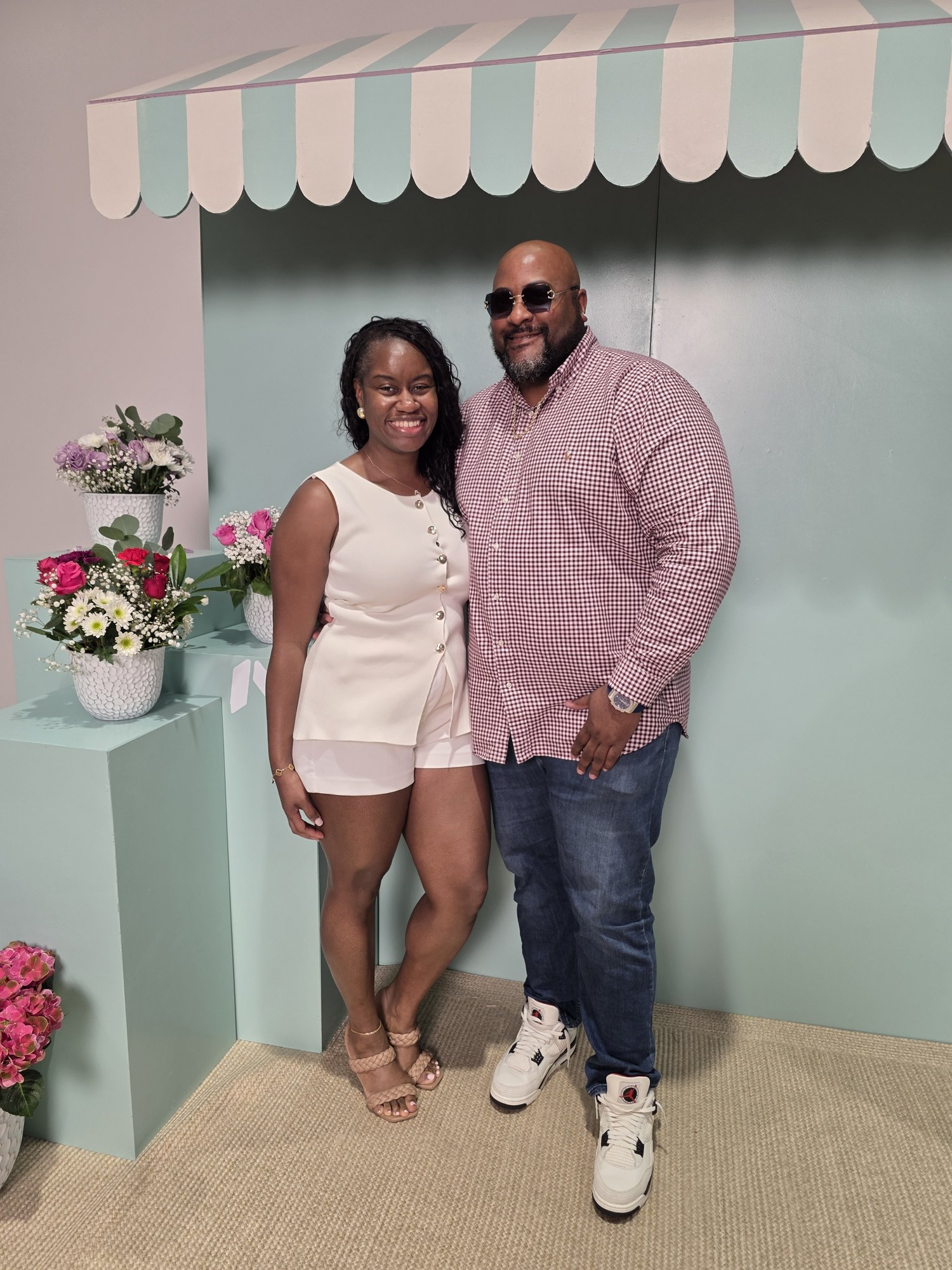Alyscia and Gerald at the Mother's Day flower display